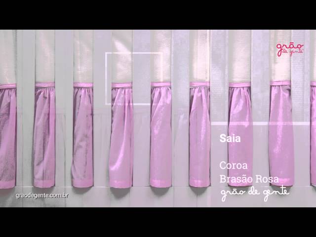 Saia para Berço Coroa Brasão Rosa | Ref: 53790