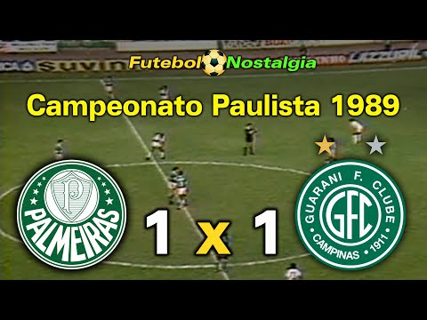 Palmeiras 1 x 1 Guarani - 23-04-1989 ( Campeonato Paulista )