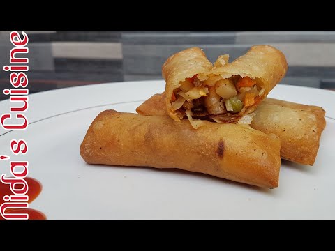 Veg Spring Roll Recipe - Nida's Cuisine - Vegetable Spring Roll - Ramadan Special Recipes