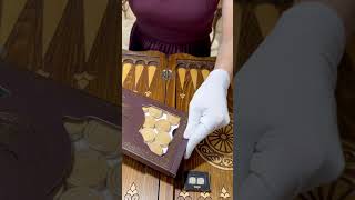 Ornamental braid pattern Backgammon with copyrighted 🪵 #nardi #armenia