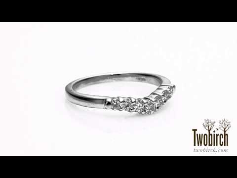 Graduated Shared Prong Seven Stone Contour Anniversary Wedding Ring - TwoBirch  TB-CR-0050-WG-E