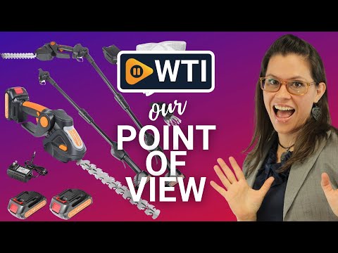 21V Pole Hedge Trimmer Cordless & Grass Shear with 2 PCS Rechargeable Battery - 2 in 1 Handheld Electric Hedge Trimmer with Extension Pole - WTI product video review