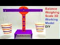 Balance Weighing Scale 3D Science Working Model | DIY science project  | howtofunda | class 9