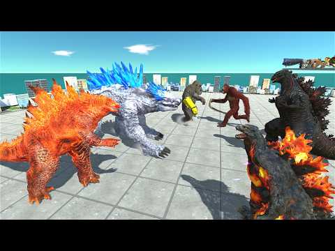 FIRE GODZILLA ICE SHIMO EARTH KONG VS ALL LEGENDARY KAIJUS - Kaiju Nation