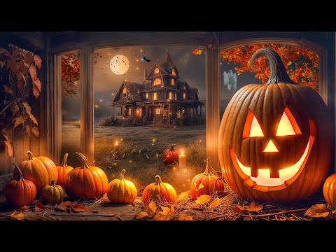Abandoned Autumn Halloween House 🎃 Relaxing Halloween Music 👻 Spooky Halloween Night Ambience