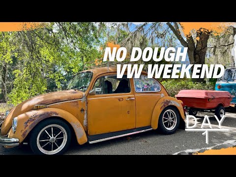 No Dough VW Weekend 2025 | Day 1: 16-VW Convoy, Camp setup & fun at Daytona Aircooled parts