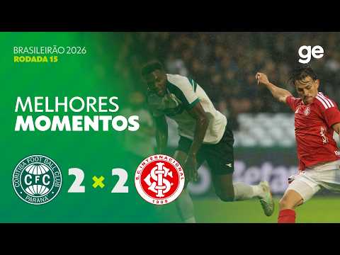 Gols e lances de Coritiba x Internacional
