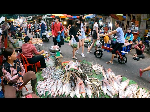 People Activities & Market Scenes In The Evening - Vegetables, Fish, Meat & Fruits |TourWithPapa