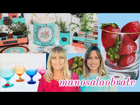 ManosalaObraTv 2021 Programa 30 Sellos - Papel de seda - Pintar Copas Cuadro al Óleo