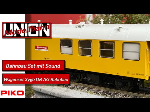 Produktpräsentation: Wohn- & Werkstattwagen 3yg Bahnbau DB AG Digital Sound - Piko - Spur H0 1:87