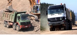 preview picture of video 'Liebherr R954B & Mercedes Oversize Dump Trucks, A6 Wernberg-Köblitz,  22.07.2003.'