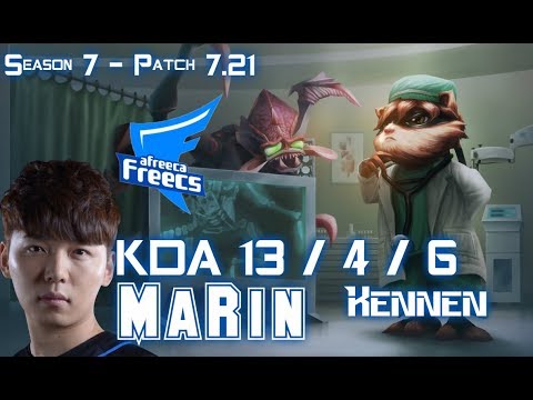 AFs MaRin KENNEN vs SINGED Top - Patch 7.21 KR Ranked