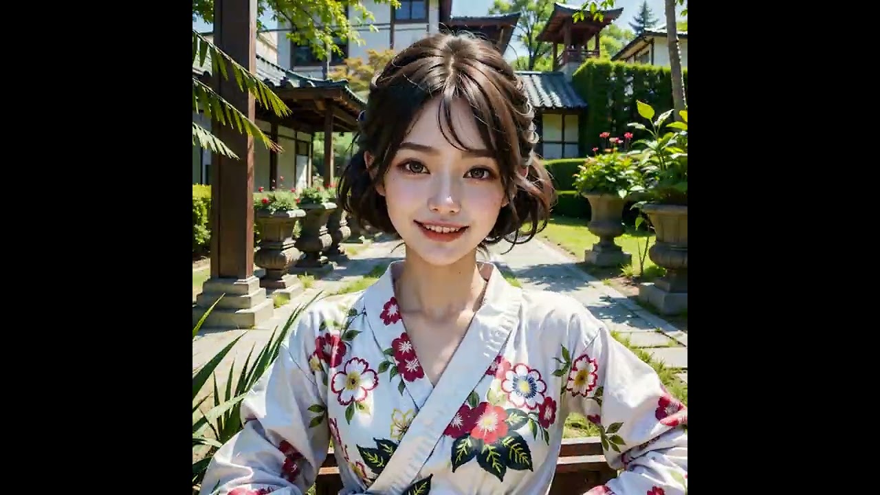 yukata × AI girl created by stable diffusion #shorts #short #japan #art #ai #subscribe #like