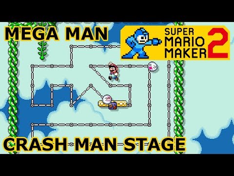 Super Mario Maker 2: MEGA MAN 2 Crash Man Stage | ENTIRE GAME REMADE