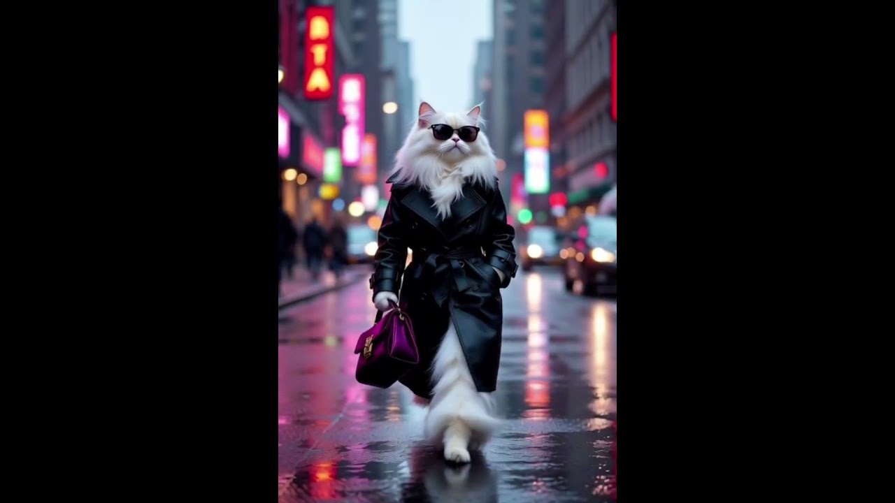 A high-fashion Persian cat with luxurious #ai #music