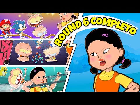 Mongo e Drongo em Round 6 Completo - Round 6 da Netflix em desenho animado com batatinha frita 1 2 3