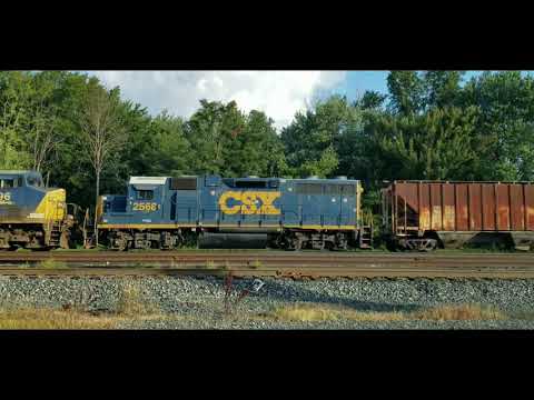 Chasing a Fast Train and Big CSX and NS Freight Trains