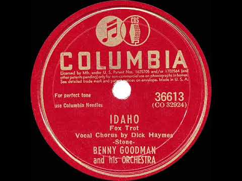 1942 HITS ARCHIVE: Idaho - Benny Goodman (Dick Haymes, vocal)