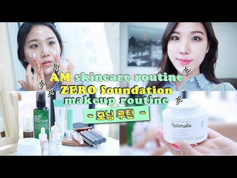 AM Skincare Routine & ZERO Foundation Makeup Routine • Oily, Dehydrated Skin