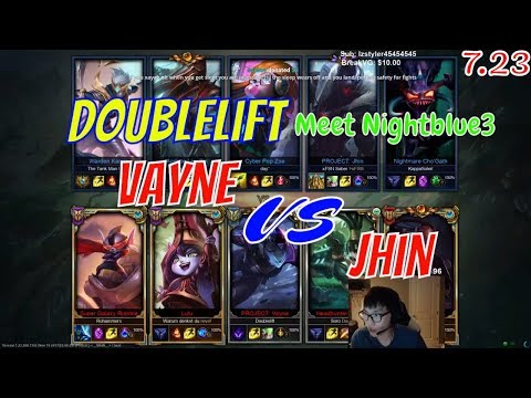DOUBLELIFT Meet NIGHTBLUE3 Vayne vs Jhin Bot Stream Gameplay Season 8