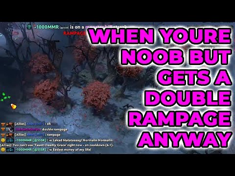 when youre noob but gets a double rampage anyway