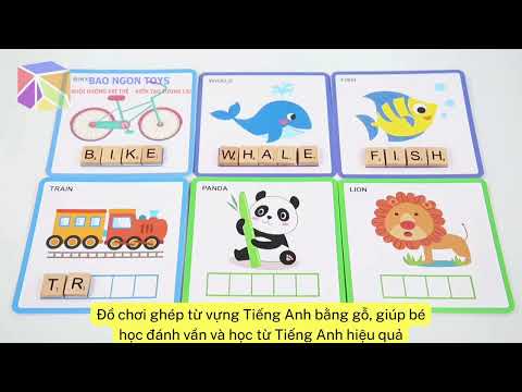Đồ chơi ghép từ vựng Tiếng Anh bằng gỗ, giúp bé học đánh vần và học từ Tiếng Anh hiệu quả - BAO NGON TOYS - DG384