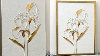 Create a Luxury Textured Artwork at Home | Textured Iris Painting | Expensive Wall Art DIY