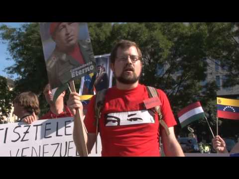 Manifestación de solidaridad con la Revolución Bolivariana en Budapest