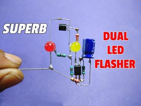 Superb Dual LED Flasher Circuit Using Optocoupler..Simple Optocoupler Circuit..