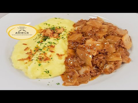 Schmorkohl wie bei Oma mit Rinderhack und Kartoffelpüree, Hausmannskost,