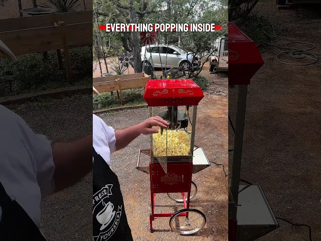 Vídeo relacionado con VEVOR Máquina de Palomitas con Hervidor y Carrito, 800 W, 48 Tazas por Carga, Control de 2 Botones, Pared de Vidrio, Puerta de Policarbonato, 1 Cucharada y 3 Cucharas, Tojo, para 6-8 Personas