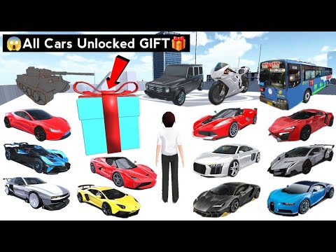 How Unlock cars 💯 correct  location//All Car Unlock gift 🎁//3D Driving Class full game play...