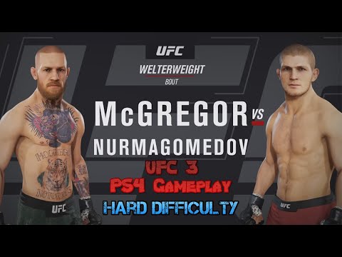 UFC 3 PS4 Gameplay | Connor Vs Khabib | Hard Difficulty | Brutal Knockdown | [ Gameplay 2 ]