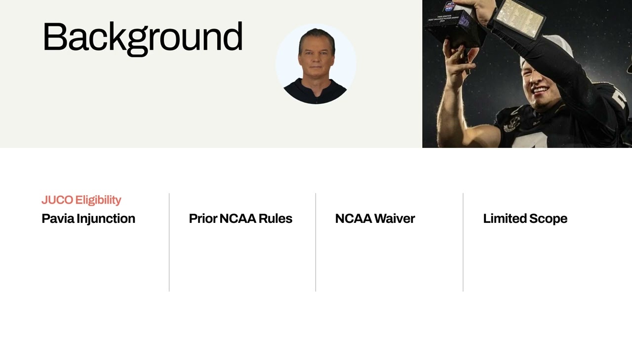 Clarification of NCAA junior college athlete eligibility issues and its impact on recruiting.