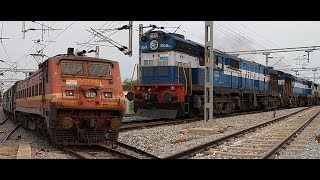 preview picture of video 'MID MOUNTED HEADLAMP SRC WAP 4 With HWH SSPN SF EXPRESS DEPARTURE FROM NANDYAL | INDIAN RAILWAYS'