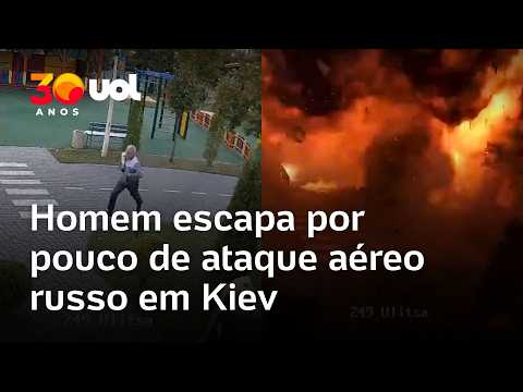 Guerra na Ucrânia: Homem escapa por pouco de ataque aéreo russo em Kiev