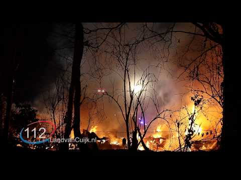 Chaletbrand bij camping de Breyenburg