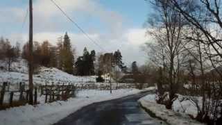 preview picture of video 'Winter Drive Down Mountain Road To Kinloch Rannoch Highland Perthshire Scotland'