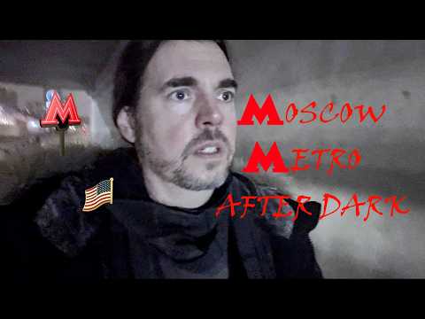 🇺🇸AMERICAN rides the MOSCOW Metro!🇷🇺Alone at Night!🚔🌖🗑️In RUSSIA!🚇
