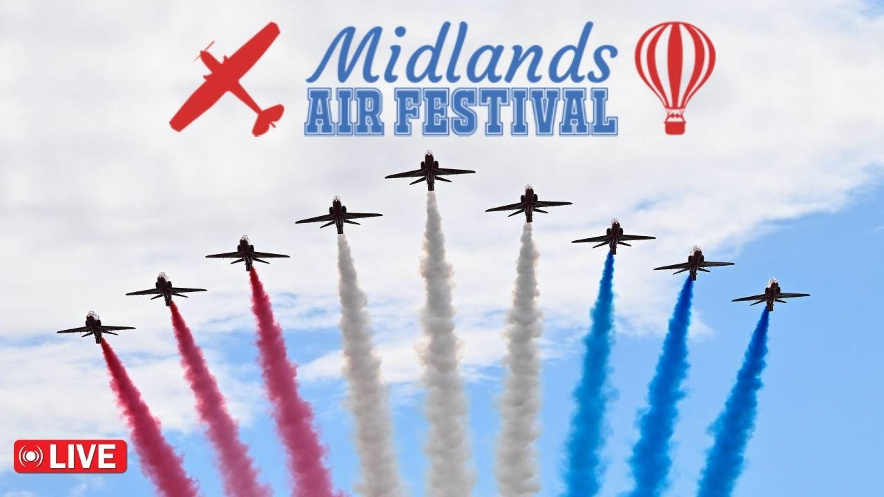 Midlands Air Festival 2026 Live — Red Arrows, BBMF & Hot Air Balloons