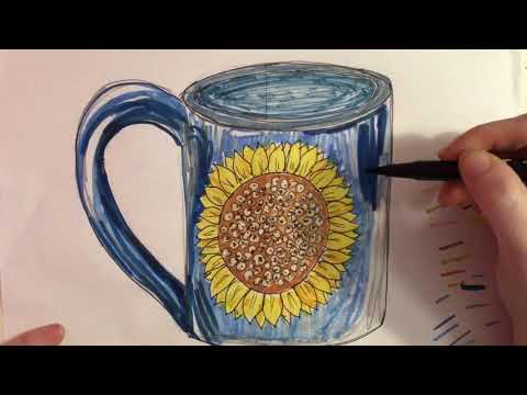 ATM Art Zoom 4-30-20: Blue Sunflower Cup