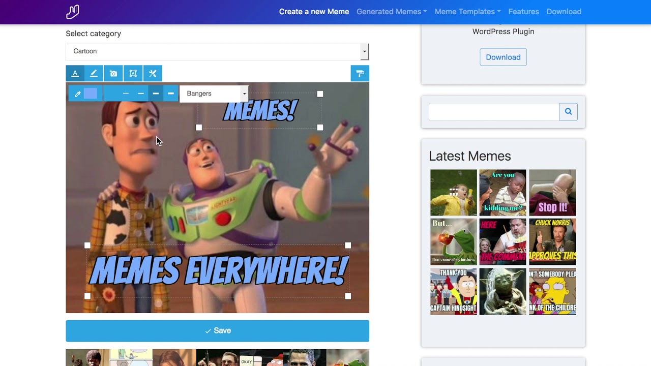 MeMeMe - Meme generator WordPress plugin - quick overview