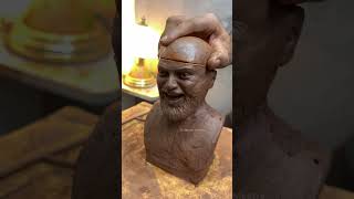 Prepairing sculpture for firing process.#art #sculpture #artist #murtimaking #faceportrait #statues