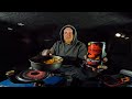 Solo Truck Camping In Cold Weather - Spicy Ghost Pepper Soup & A Cool Cave