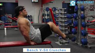 Bench V Sit Crunch exercise video thumbnail