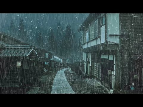 Dormire all'istante entro 5 Minuti con Forte Pioggia e Tuoni sul Tetto in un Vicolo Tranquillo