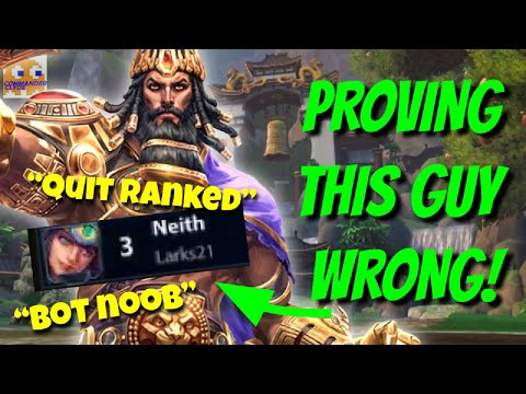 PROVING THIS TOXIC PLAYER WRONG! CALL ME A BOT AGAIN! | SMITE Ranked Joust - Gilgamesh Gameplay