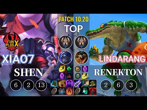 FPB xiao7 Shen vs Lindarang Renekton Top - KR Patch 10.20