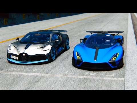 2022 SSC Tuatara Striker vs Bugatti Divo - Drag Race 2 KM