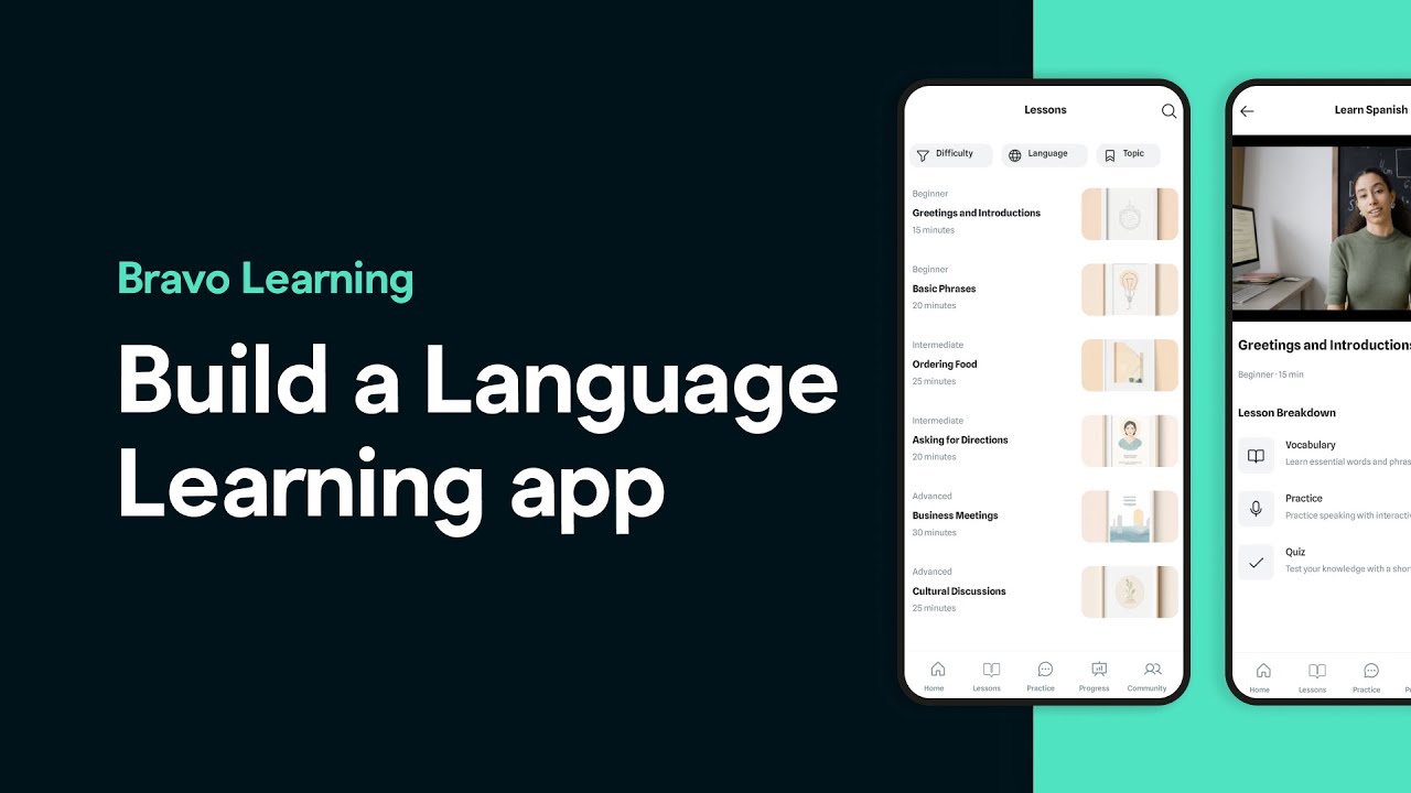 Build a Language Learning Mobile App - Mobile App Builder